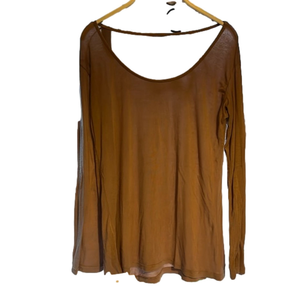 Brandy Melville long sleeve sheer nude top